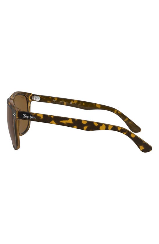 Ray Ban Highstreet 60mm Polarized Flat Top Sunglasses In Light Havana Polarized