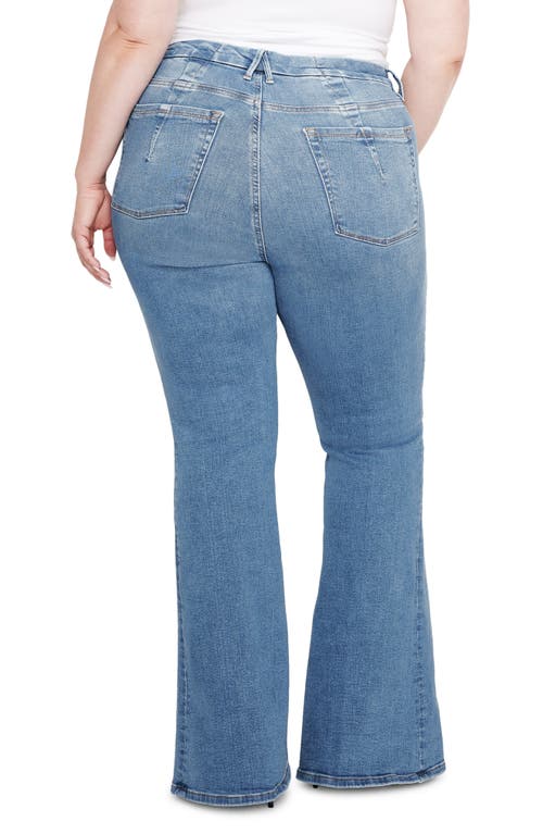 Shop Good American Good Legs Flare Jeans In Indigo456