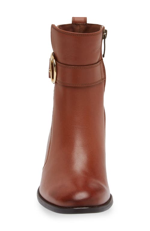 Shop Paul Green Vanessa Block Heel Bootie In Cognac Leather