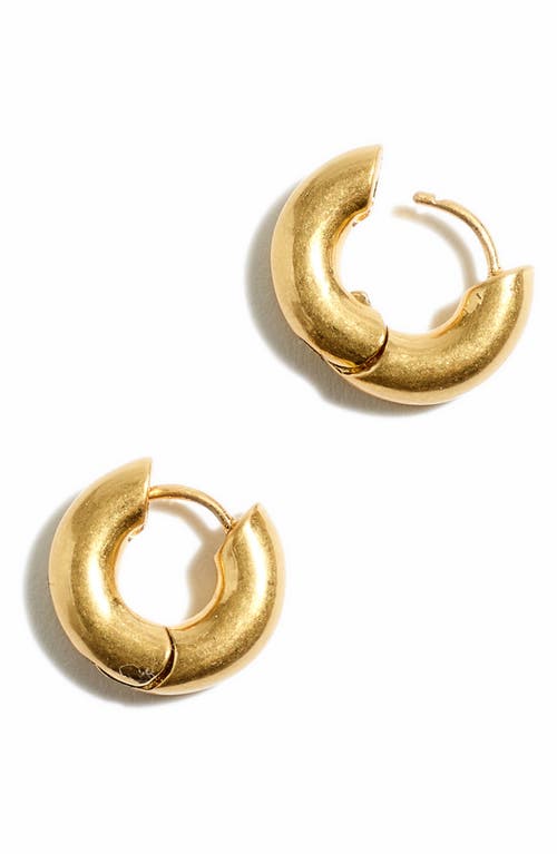 Madewell Chunky Huggie Hoop Earrings in Vintage Gold at Nordstrom