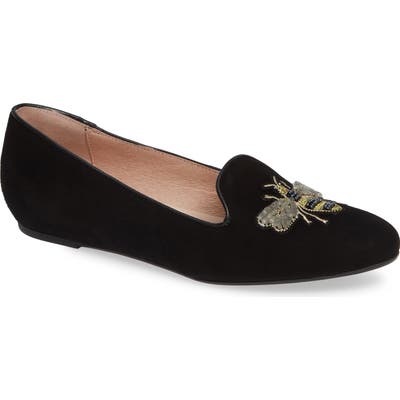 Patricia Green Embroidered Bee Loafer, Black