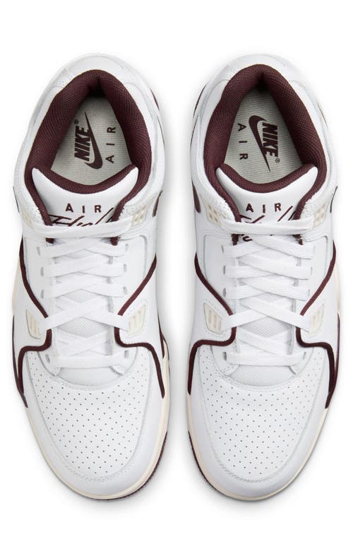 Shop Nike Air Flight 89 Low Basketball Sneaker In White/burgundy Crush/phantom