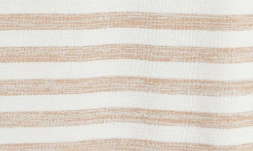 Shop Caslonr Caslon(r) Ease Stripe Crewneck T-shirt In Tan Oxford- White Charm Stripe