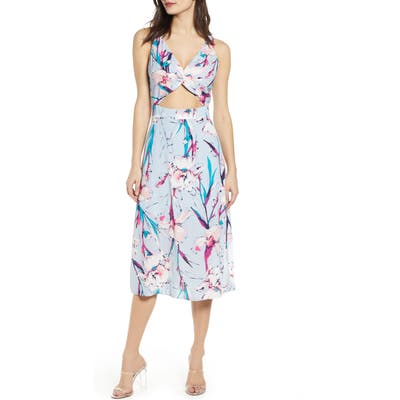 Leith Twist Front Cutout Midi Dress, Blue