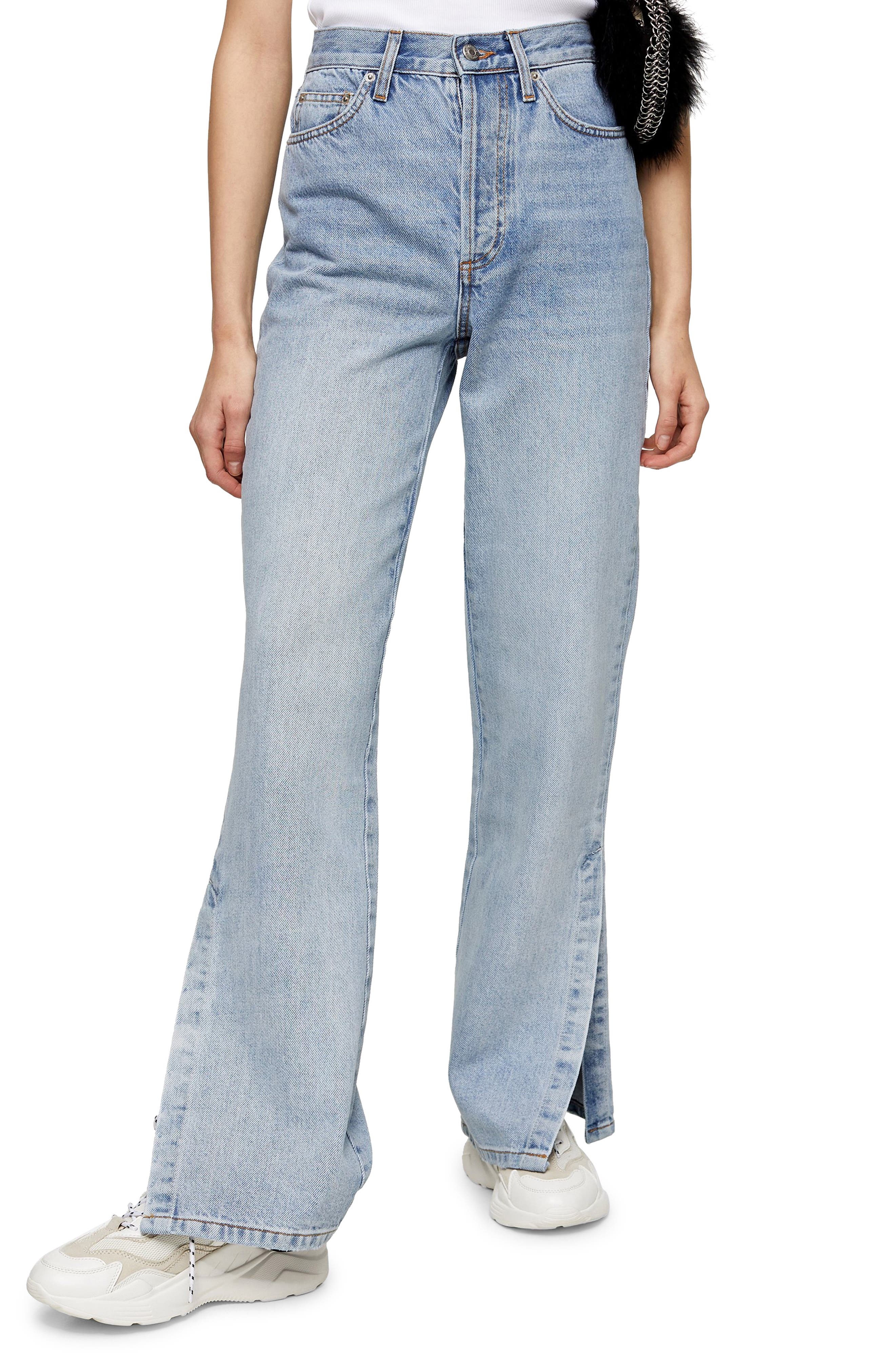 flared jeans split