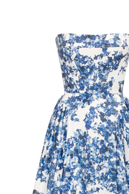 Milla Ravishing Blue Hydrangea Corset Maxi Dress, Garden Of Eden In Blue-double
