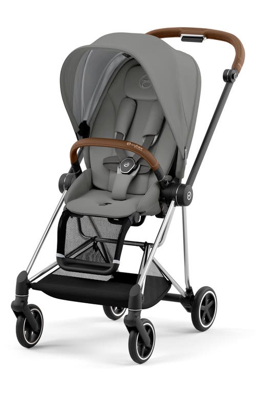 CYBEX MIOS 3 Compact Lightweight Stroller with Chrome/Brown Frame in Soho Grey at Nordstrom