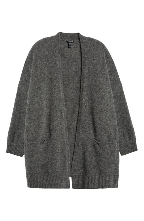 Shop Eileen Fisher Open Front Brushed Cardigan In Meteor