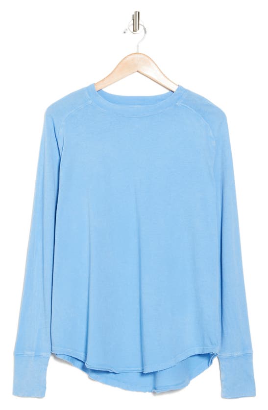 Shop Z By Zella Vintage Wash Relaxed Long Sleeve Tee In Blue Lapis