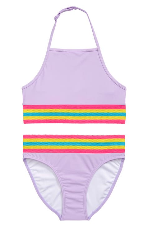 Kids' Stripe Trim Two-Piece Swimsuit (Big Girl)