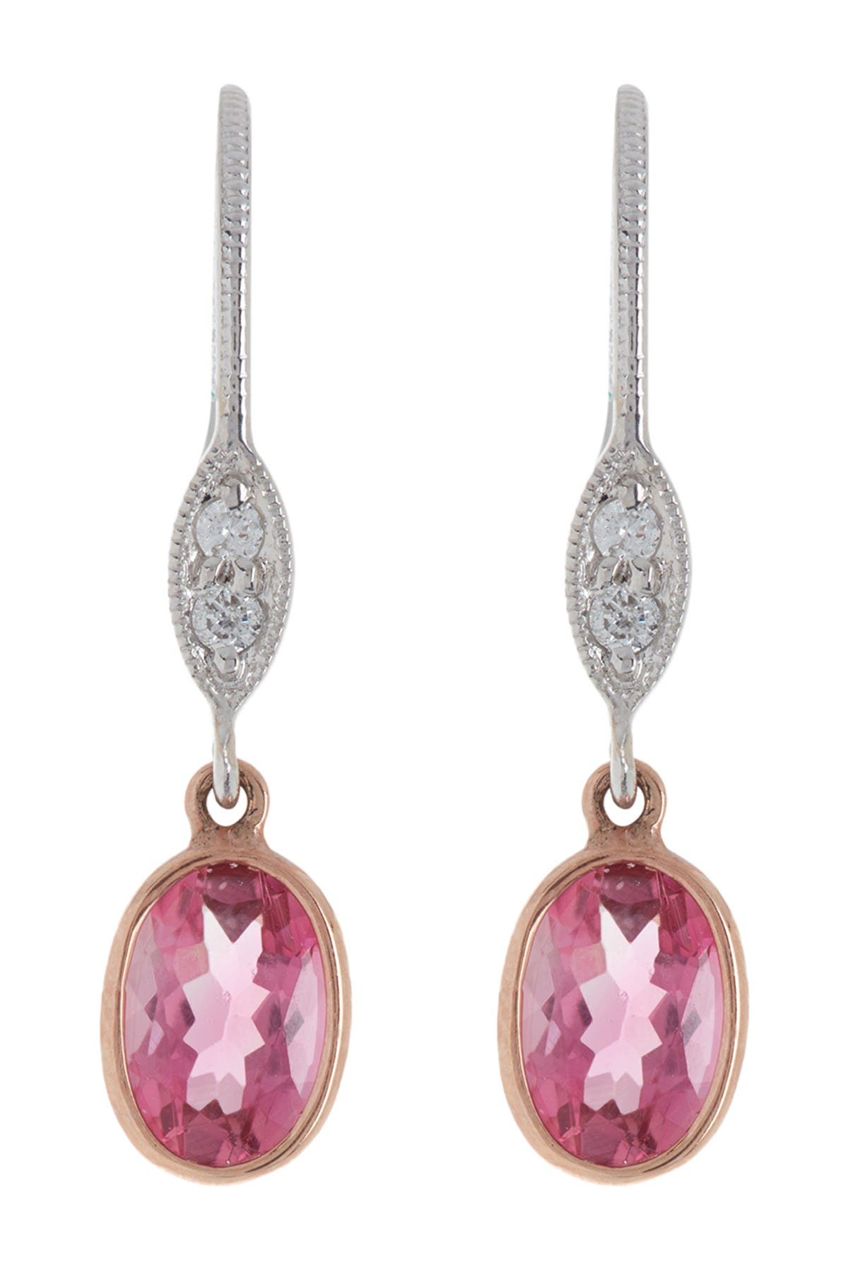 Meira T 14k Rose Gold Pink Tourmaline Drop Earrings
