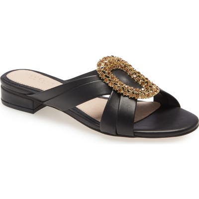 Cecelia New York Paradise Embellished Slide Sandal, Black