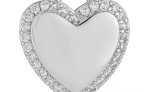 Chloe & Madison Chloe And Madison Cubic Zirconia Heart Pendant Necklace In Silver