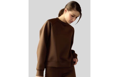 Shop Cynthia Rowley Bonded Pullover Sweatshirt In Brown