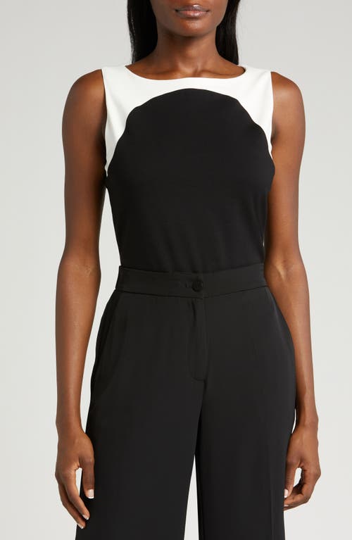 halogen(r) Colorblock Back Cutout Tank Rich Black at Nordstrom,