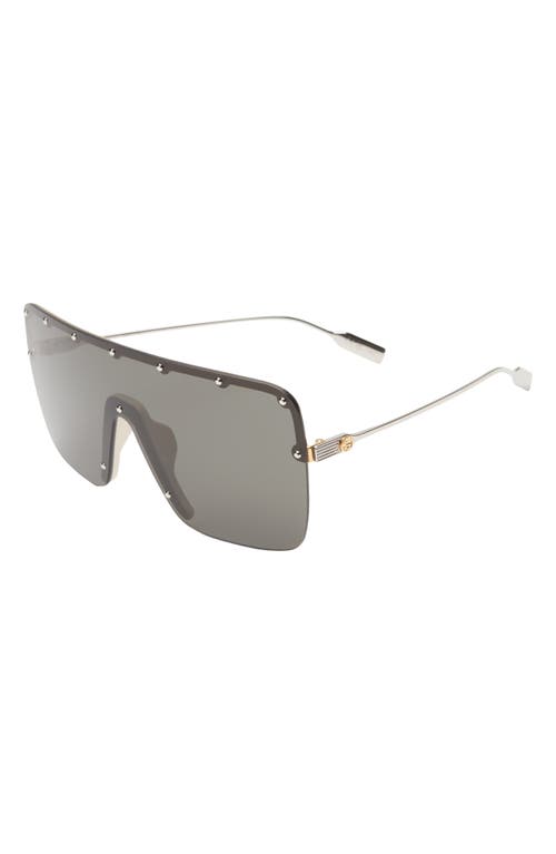 Gucci 99mm Shield Sunglasses In Gold Silver Grey
