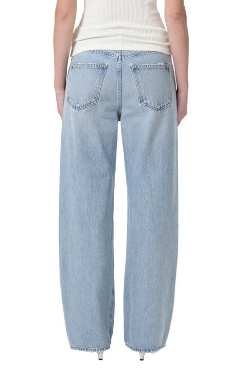 Agolde Luna Pieced High Waist Raw Hem Barrel Jeans In Force