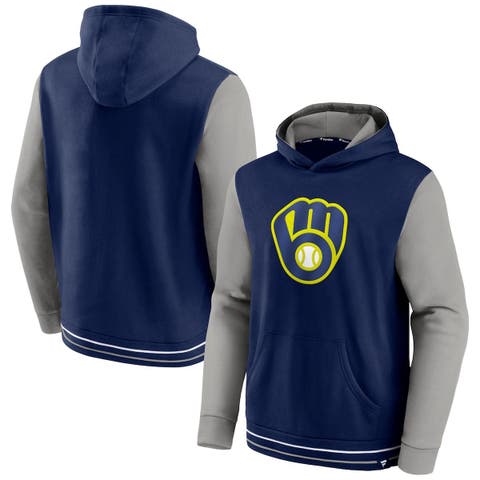 Fanatics Men's Branded Navy Milwaukee Brewers Big and Tall Solid Back Hit Long  Sleeve T-shirt