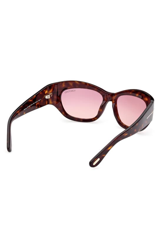 Shop Tom Ford Brianna 55mm Gradient Cat Eye Sunglasses In Classic Havana / Purple Pink