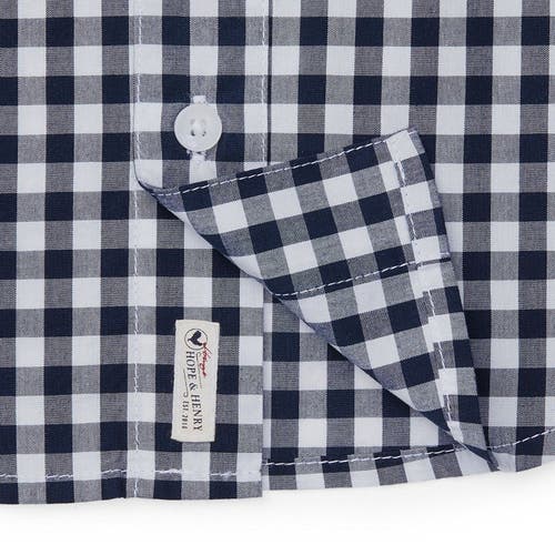 Shop Hope & Henry Boys' Poplin Button Down Shirt, Kids In Navy Gingham