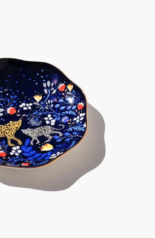 Jessie Zhao New York Night Amazon Rainforest Fine Bone China Side Plate In Blue