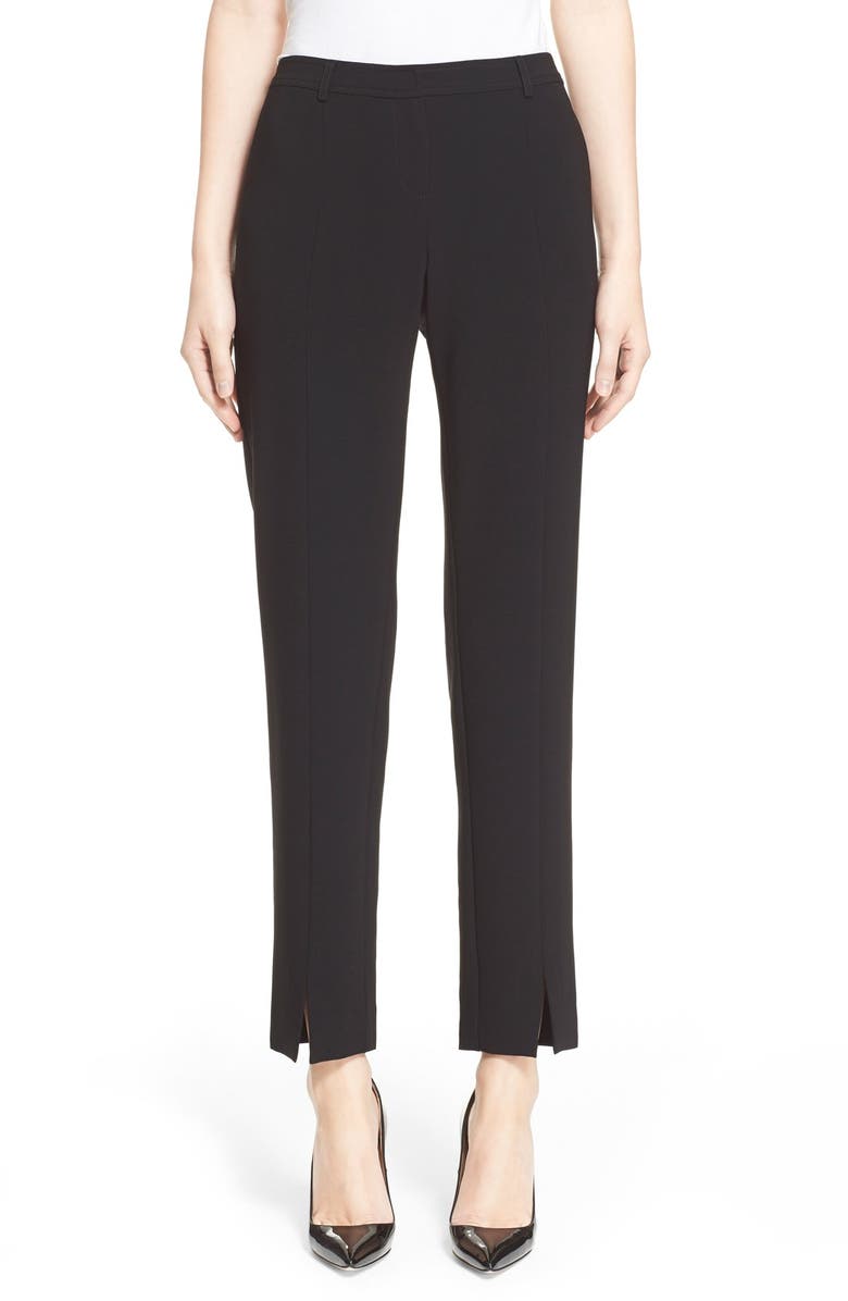 ST. JOHN Collection 'Jennifer' Crepe Marocain Ankle Pants, Main, color, 