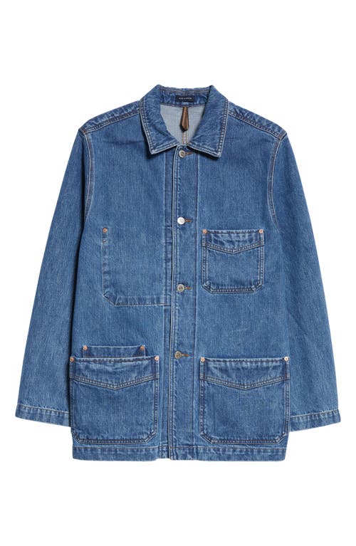 Drake's 5 Pocket Selvedge Denim Chore Jacket Bleach Wash at Nordstrom,