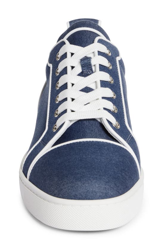 Varsijunior Leather-Trimmed Embroidered Denim Sneakers