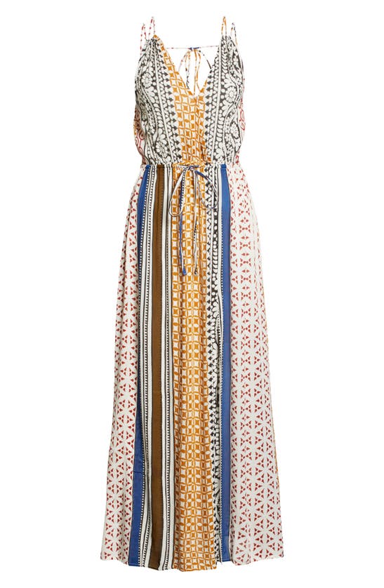 Elan Tie Back Cover-up Maxi Dress In Brown Marrakesh