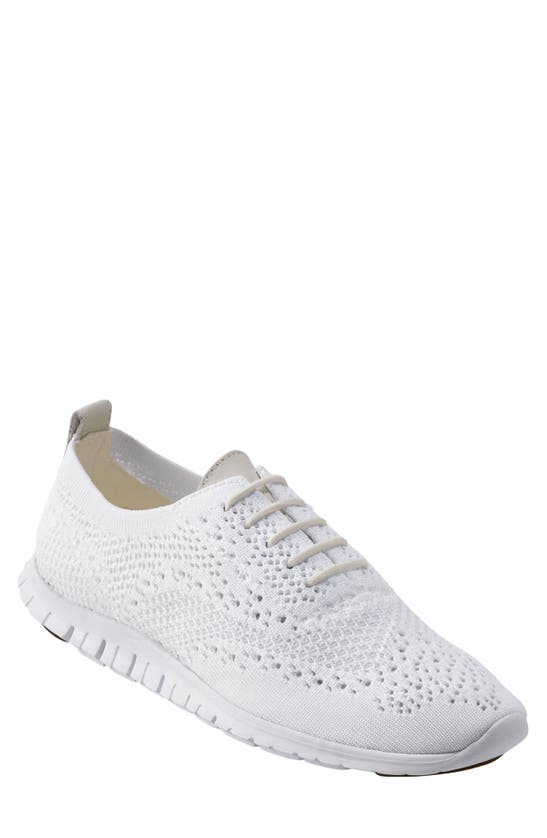 Cole Haan Zerøgrand Stitchlite Wingtip Oxford Sneaker In Optic White Knit