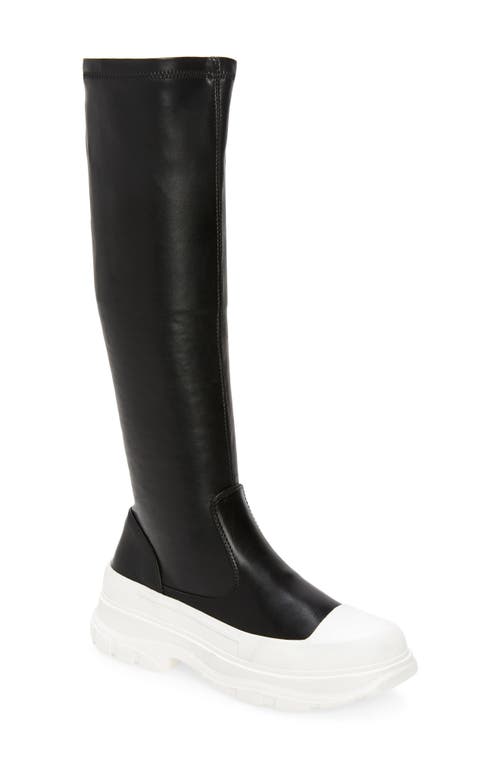 Lois Knee High Platform Boot in Black