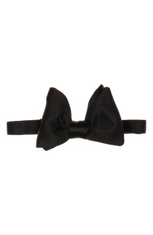 TOM FORD Pre-Tied Solid Satin Bow Tie in Black