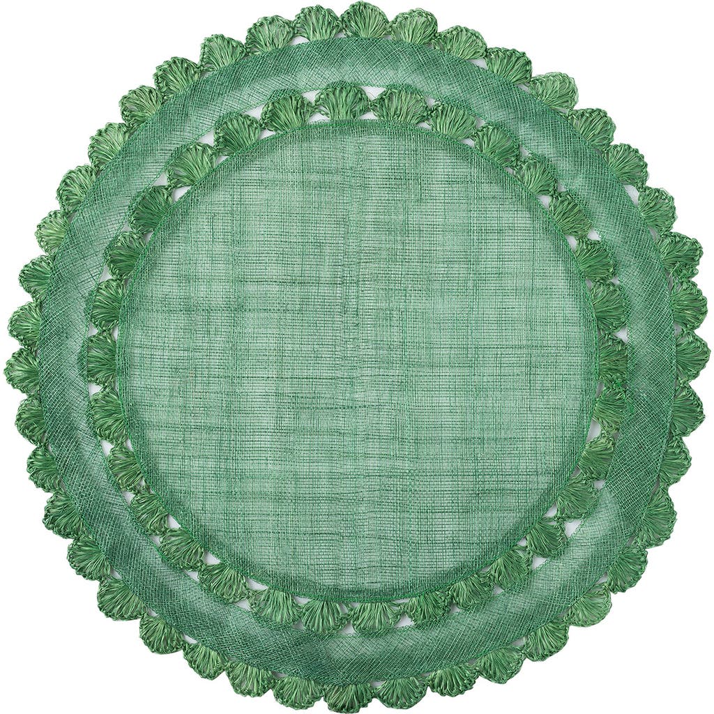 Juliska Isadora Scalloped Round Placemat In Evergreen