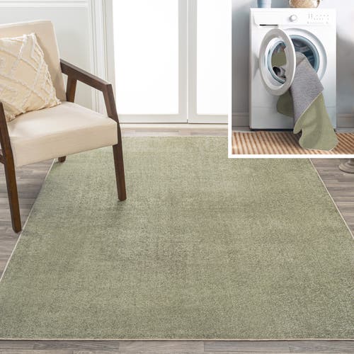 Jonathan Y Twyla Classic Solid Low-pile Machine-washable Area Rug In Sage Green