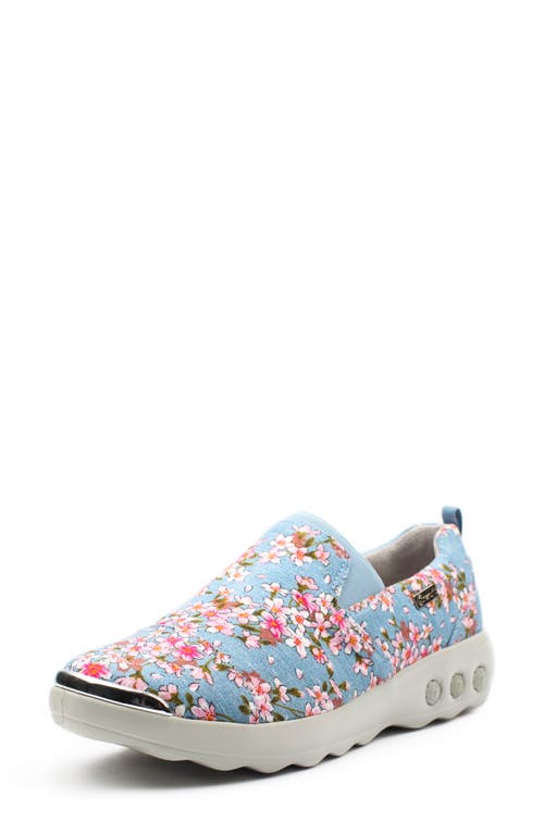 Selena Slip-On Sneaker in Blue Floral Fabric