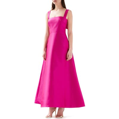 Ml Monique Lhuillier Sleeveless Back Bow Gown, Pink