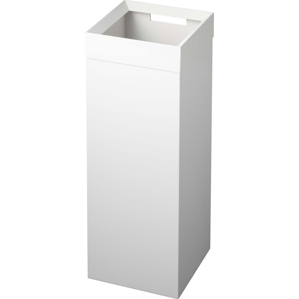 Yamazaki Tall Trash Can In White