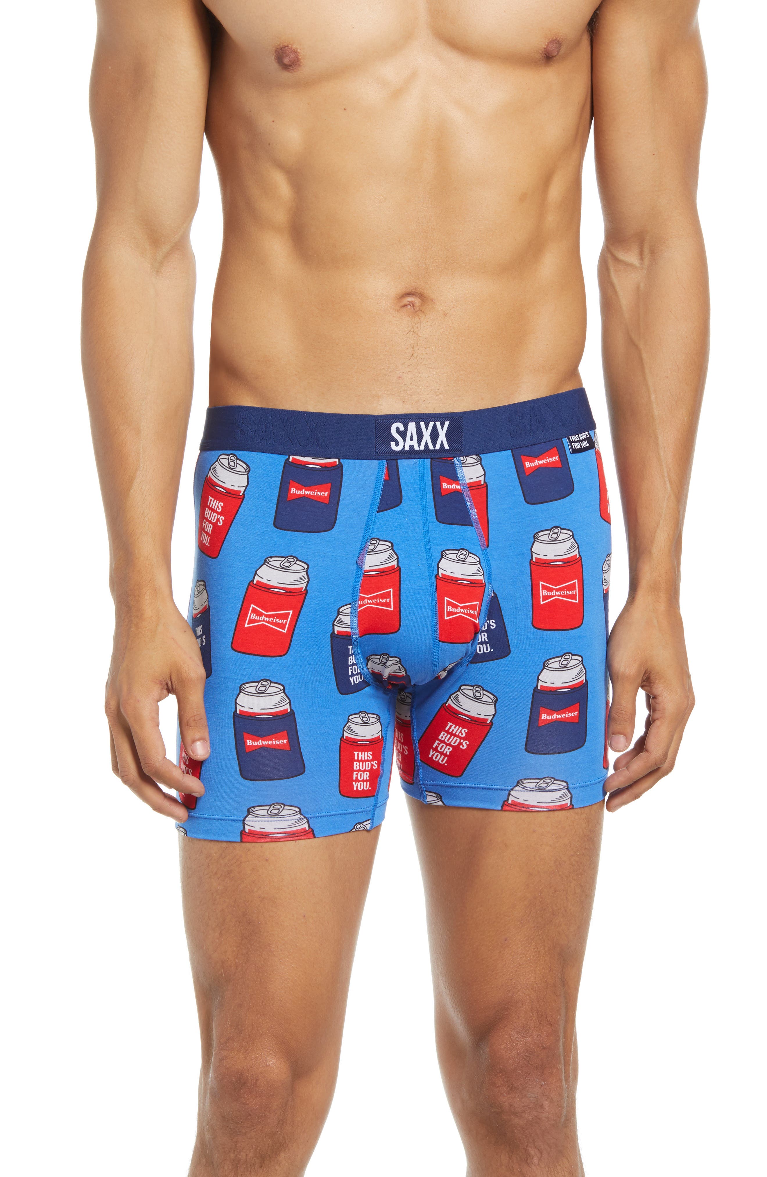 Saxx Vibe Slim Fit Boxer Briefs In Blue Bud Koozies | ModeSens