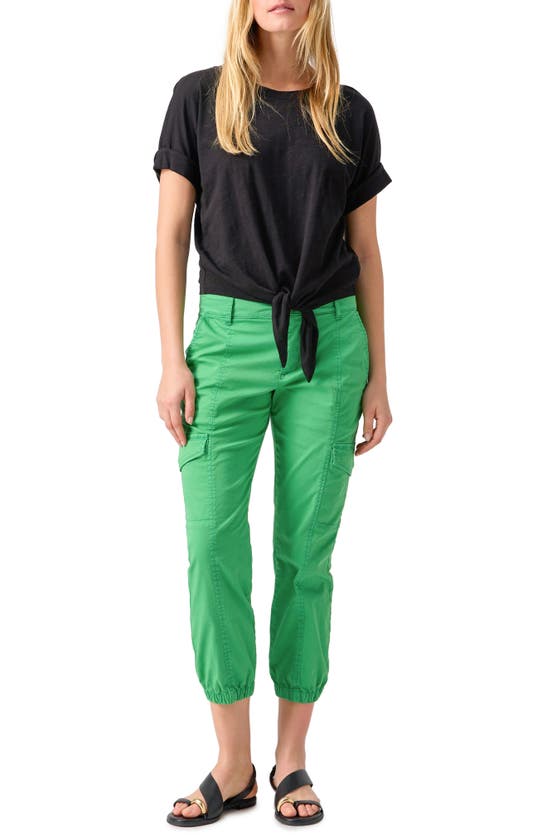 Shop Sanctuary Rebel Crop Stretch Cotton Cargo Pants In Green Goddess