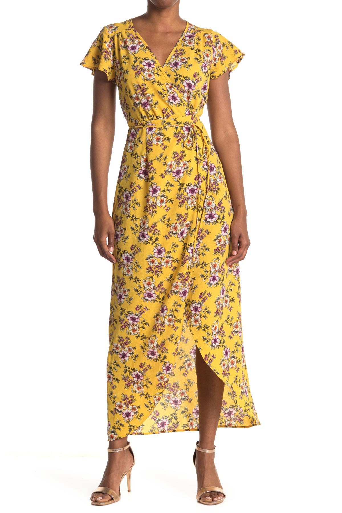 Superfoxx Short Sleeve Wrap Maxi Dress 