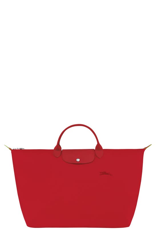 Longchamp Large Le Pliage Recycled Travel Bag In Red