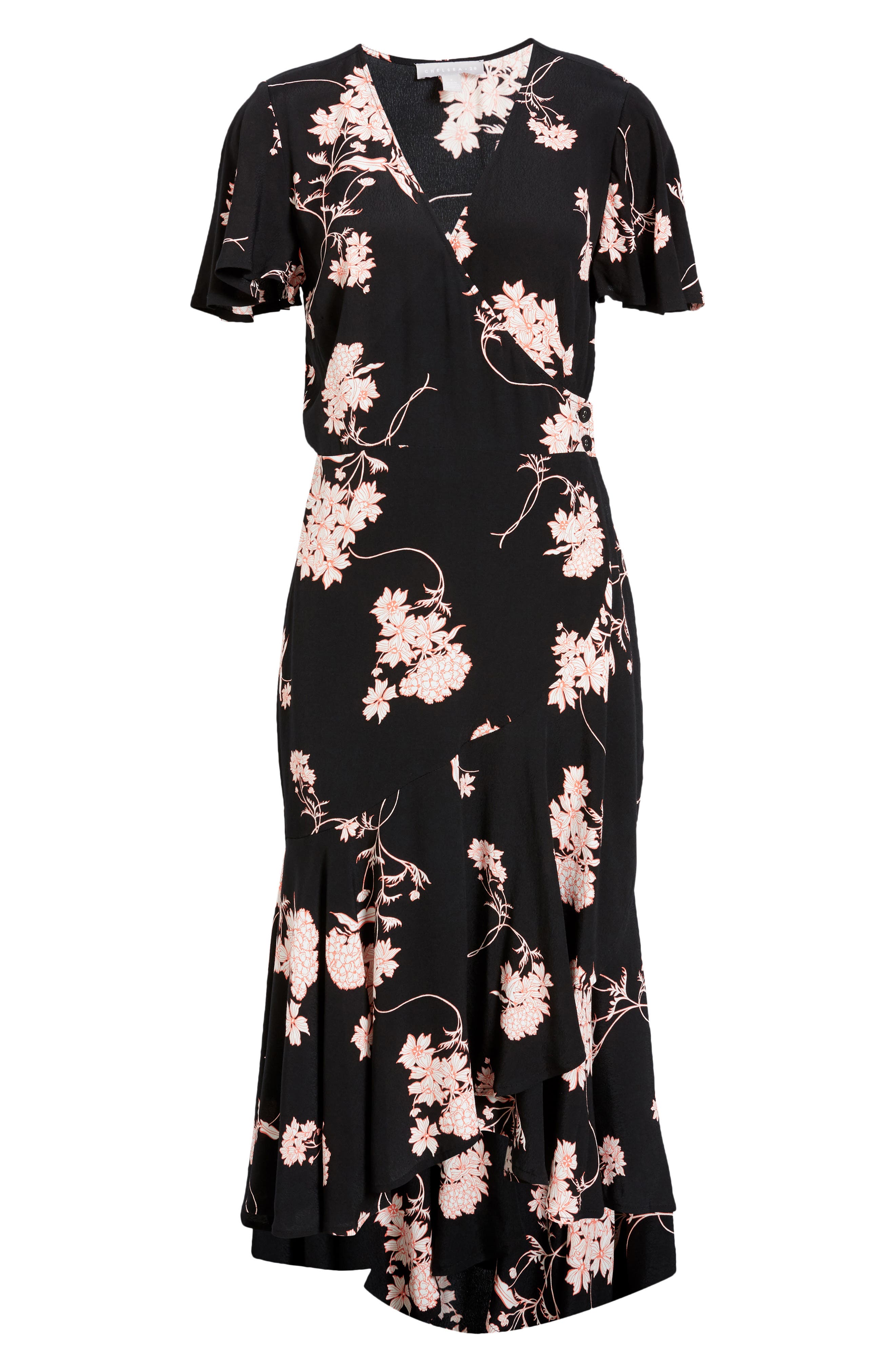 chelsea28 ruffle wrap dress