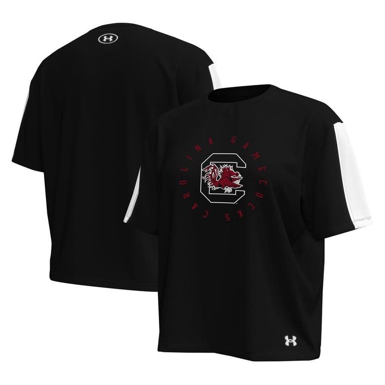 Under Armour Black South Carolina Gamecocks Challenger Waist Length Boxy Oversized T-shirt