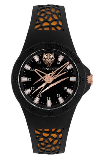 Philipp Plein Sport Three-hand Quartz Silicone Strap Watch, 40mm In Black
