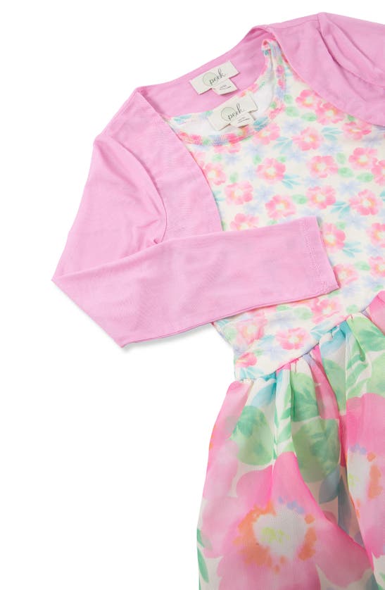 Shop Peek Aren't You Curious Kids' Floral Print Mesh Dress & Shrug Set