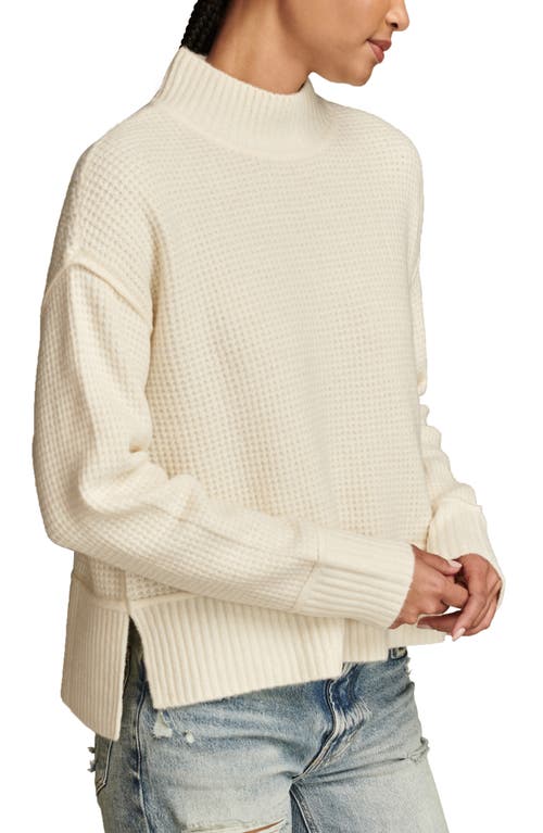 Shop Lucky Brand Waffle Stitch Mock Neck Sweater In Tofu