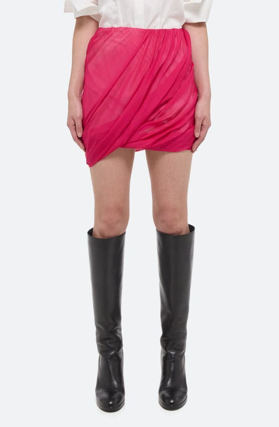 Shop Helmut Lang Bubble Silk Miniskirt In Fuschia