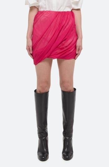 Helmut Lang Bubble Gathered Miniskirt In Fuschia