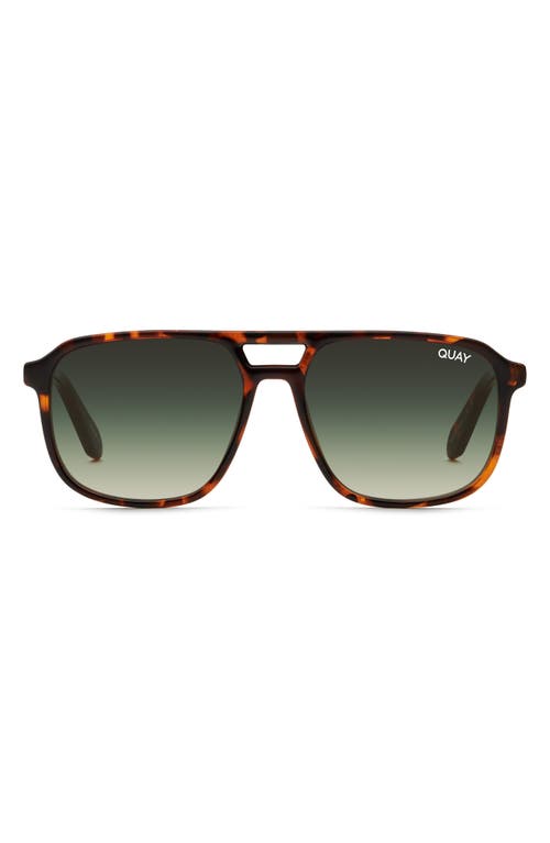 Quay Australia On the Fly 57mm Aviator Sunglasses in Tort Gold /Green