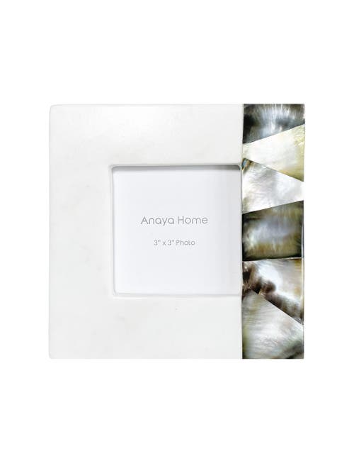 Anaya Mother-of-pearl Marble 4'' X 6'' Picture Frame In White